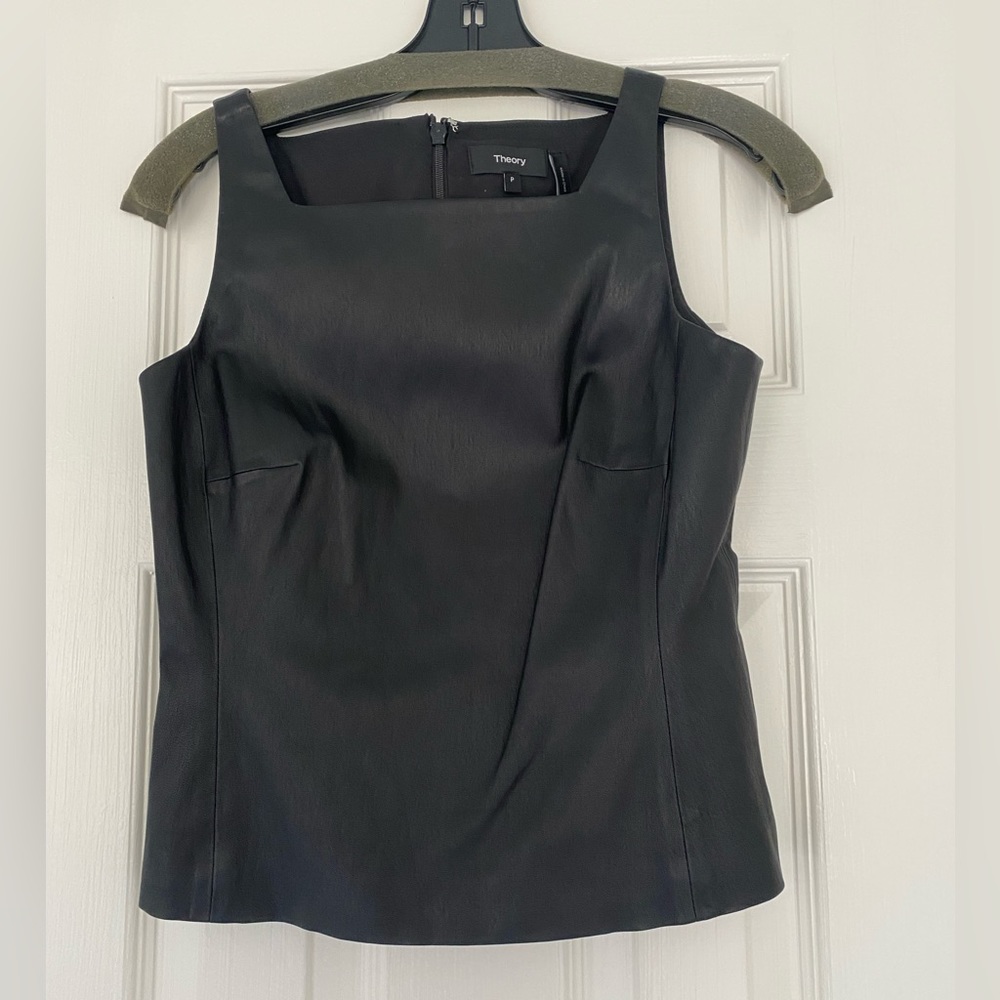 Theory leather top- NWT